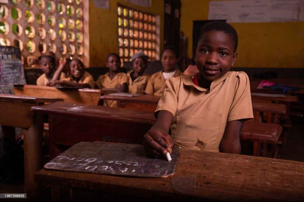 orphanage girl in a classroom